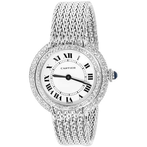 white gold cartier watch|18 karat gold cartier watch.